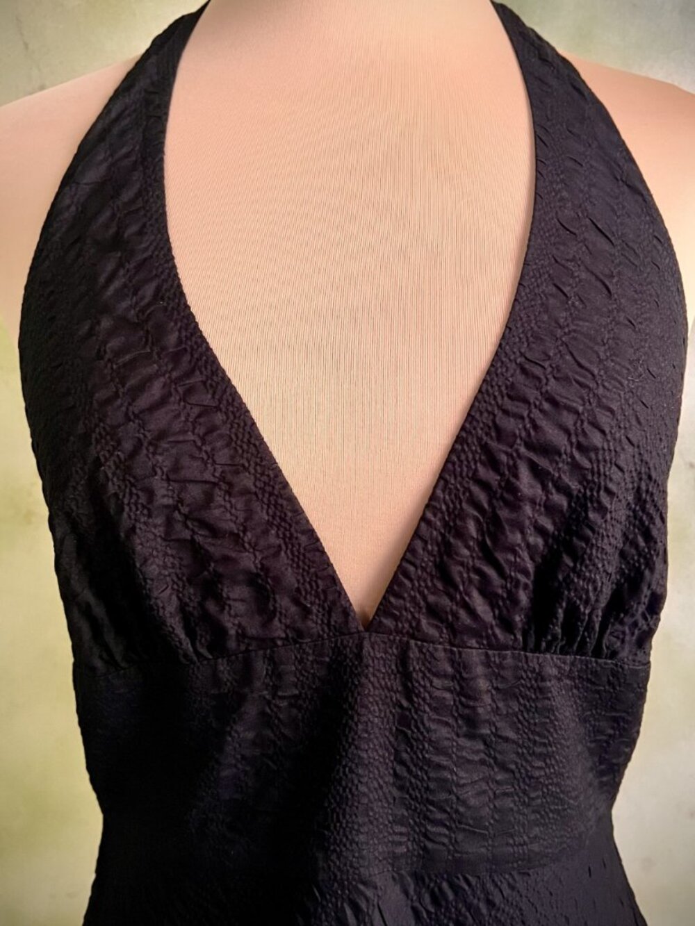 J.Crew Black Cotton Halter Midi Dress Size 4 Open Back
